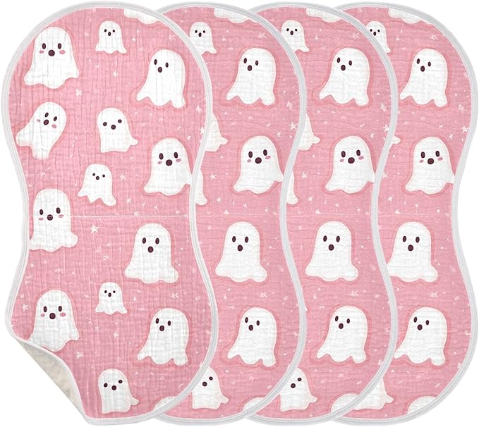 vvfelixl Flying Halloween Ghost Burp Cloths for Baby Boy Girls Baby Washcloths Burp Rags 1 Pack