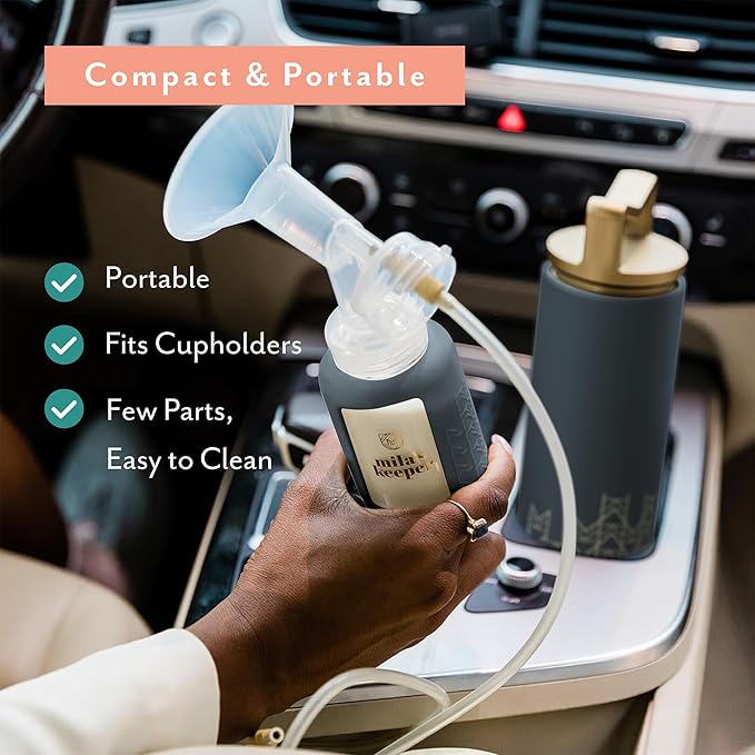 Mila's Keeper Portable Insulated Breast Milk Cooler Set | 20 Hr Storage | Cooler, Breast Milk Storage Bottle & Ice Pack for Travel | Fits Leading Pumps | Wide Neck Starry Night