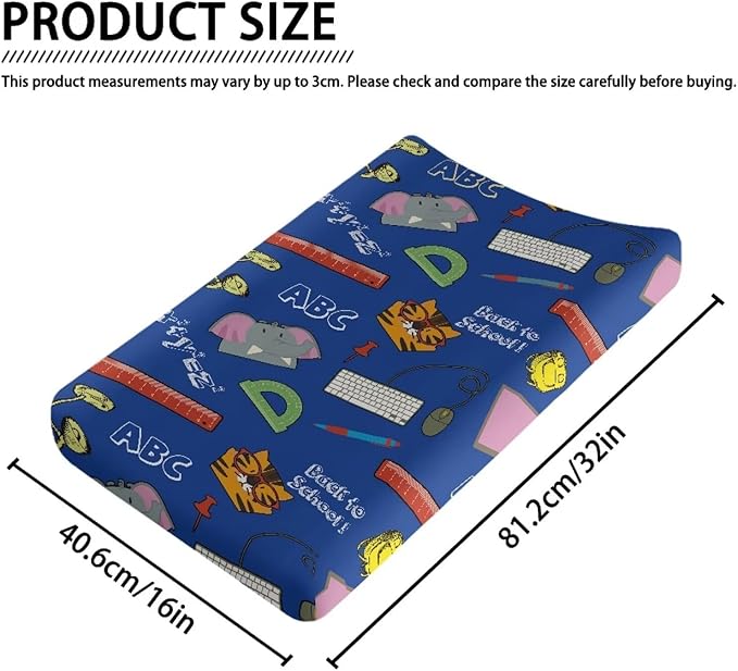 Ruler Elephant Changing Pad Covers Comfortabel Fabric Baby Diaper Change Table Covers Stretchy Change Sheet Suit for Most Rectangular Change Pads