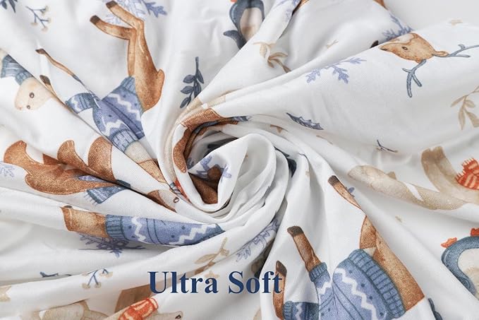 Changing Pad Cover Set 3 Pack Jersey Knit Ultra Soft for Baby Boys Girls Dark Blue/Brown/Bear Deer