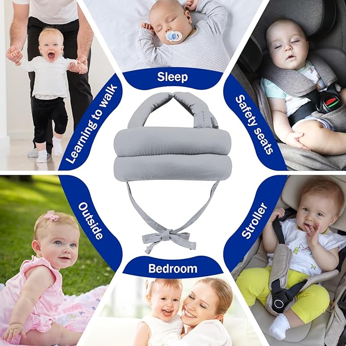 Baby Safety Helmet Baby Head Protector No Bumps for Running Walking Crawling, Safety Head Adjustable Protective Cap Headguard Hat