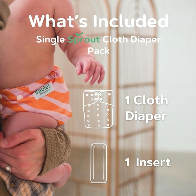 Sprout Pocket Cloth Diaper – Adjustable & Reusable Cloth Diaper with 1 Insert – Soft, Washable, Leakproof (Graffiti)