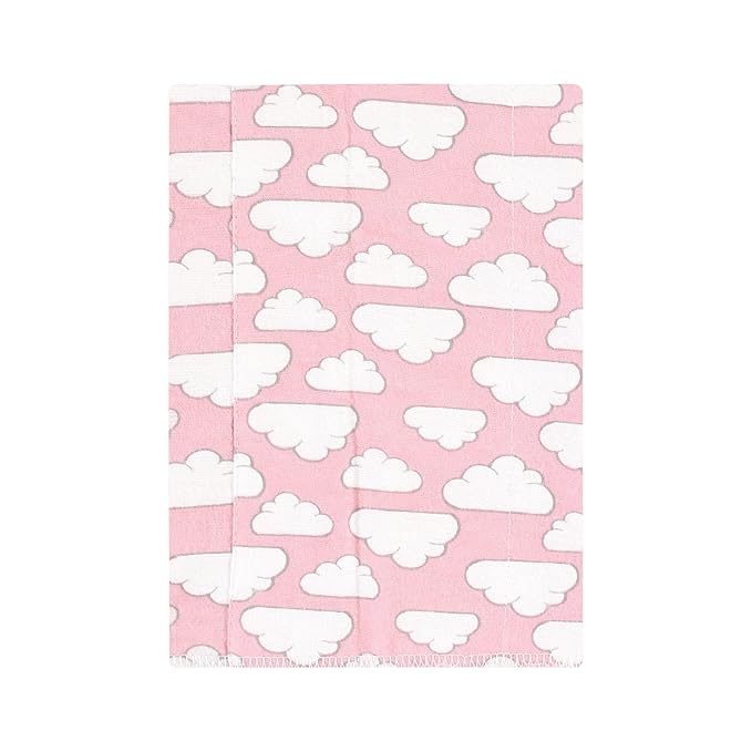 Hudson Baby Unisex Baby Cotton Flannel Burp Cloths 7-Pack, Girl New Elephant, One Size