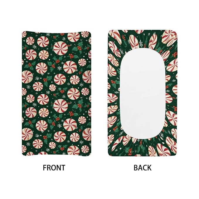 Christmas Candy Changing Pad Cover for Baby Soft and Comfy Diaper Change Table Covers with Elastic Edge Easy to Install Changing Mat Sheet for All Season Gift for Friends