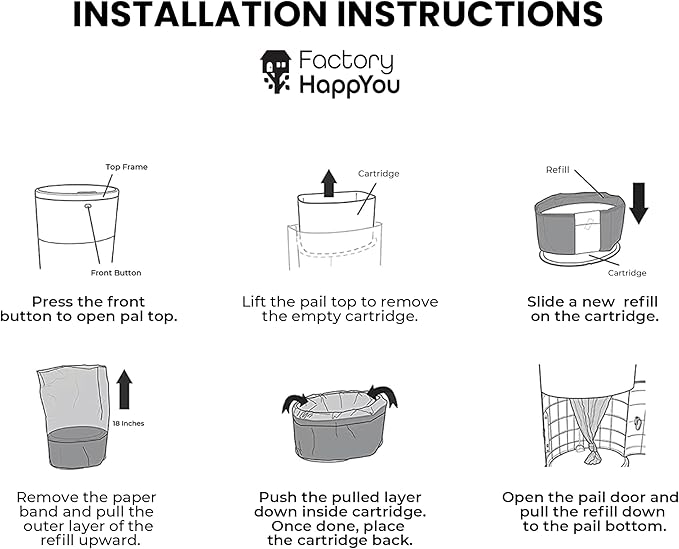 Factory Happyou® Pack of 4 Refills Compatible with Dekor CLASSIC Pails (NOT COMPATIBLE WITH DEKOR PLUS). Each refill is 472 in Long, 30% Thicker. 1 refill holds up to 600 Diapers. Light lavander scent
