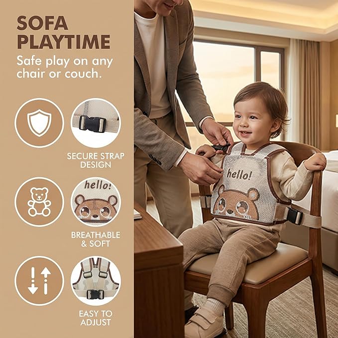 High Chair Straps - Portable Feeding Strap Safety Belt Foldable Booster Harness Belt for Restaurant Shopping Cart Travel
