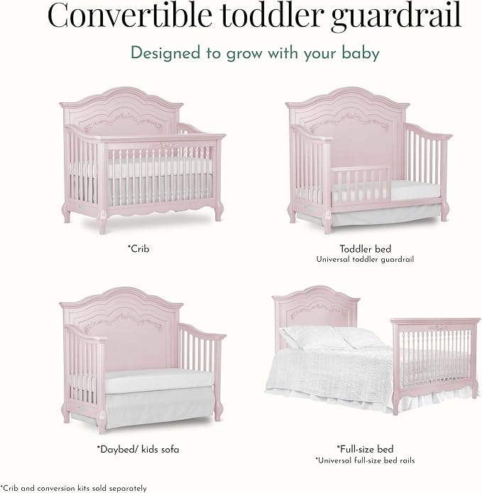 Evolur Toddler Guard Rail, Blush Pink Pearl