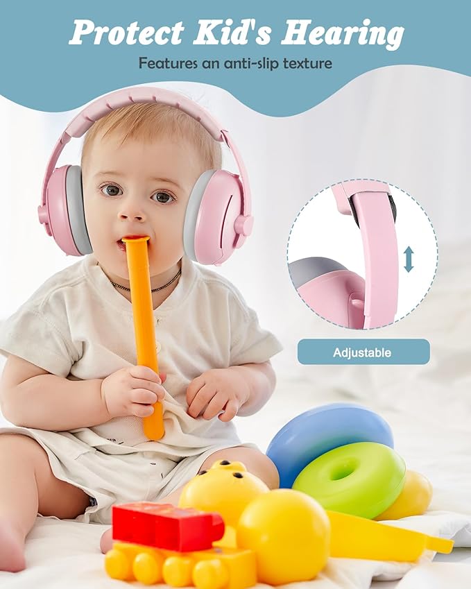 Lictin 2-in-1 Baby Earmuffs Noise Protection, Infant Noise Cancelling Headphones, Adjustable Baby Ear Protection, Star Noise Reduction Earmuffs for Babies and Toddlers up to 4 Years