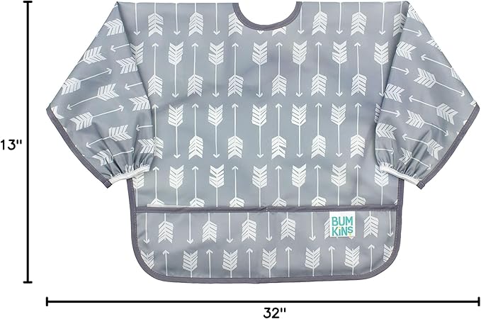 Bumkins Sleeved Bib for Girl or Boy, Baby and Toddler for 6-24 Mos