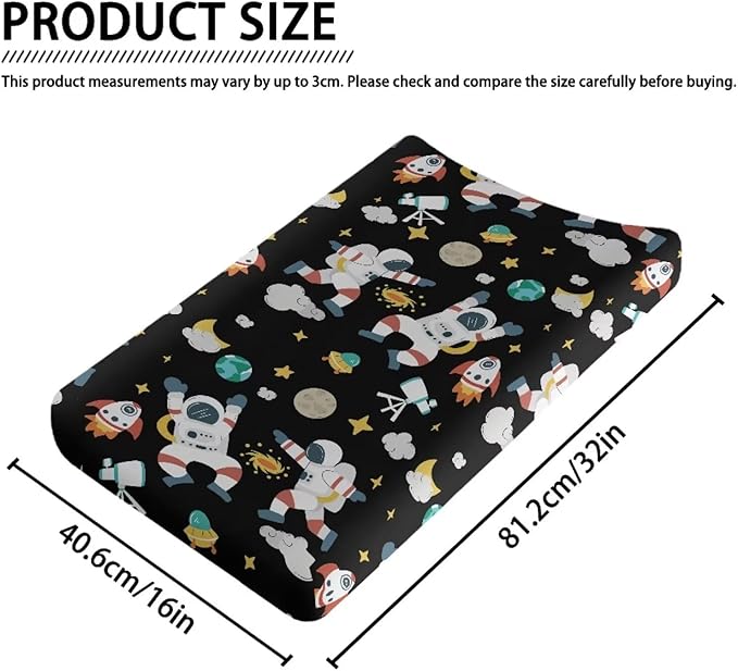 Astronaut Space Baby Changing Pad Cover Stretchy Changing Table Cover Breathable Nursery Pad Change Cover Fit 32"x16" Contoured Pad