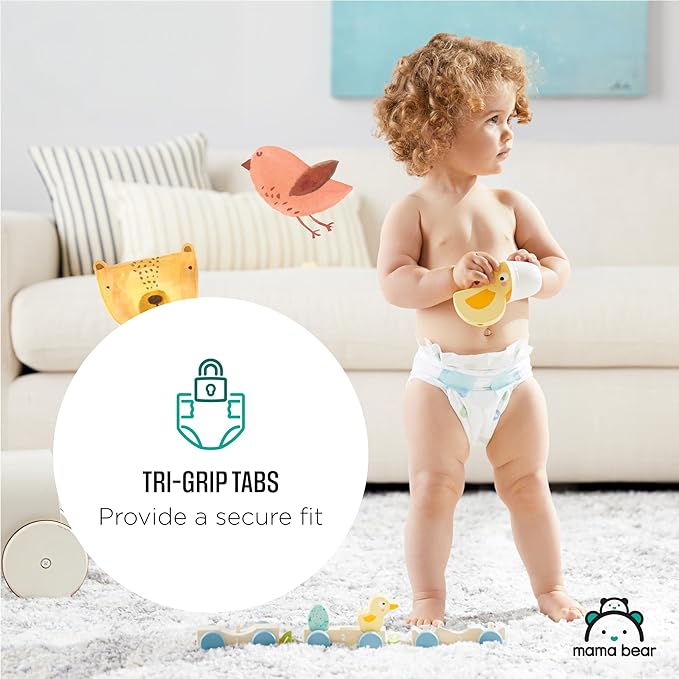Amazon Brand - Mama Bear Gentle Touch Baby Diapers, Size 7, 20 Count, Wetness Indicator, Stretchy Waistband, Secure Fit