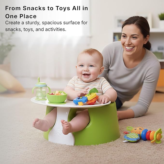 Pail Buddies Baby Booster Seat Tray Attachment – Feeding & Play Tray Compatible with Bumbo Infant Toddler Floor Seat | Easy-Clean Baby Feeding Tray for Infants 3–12 Months