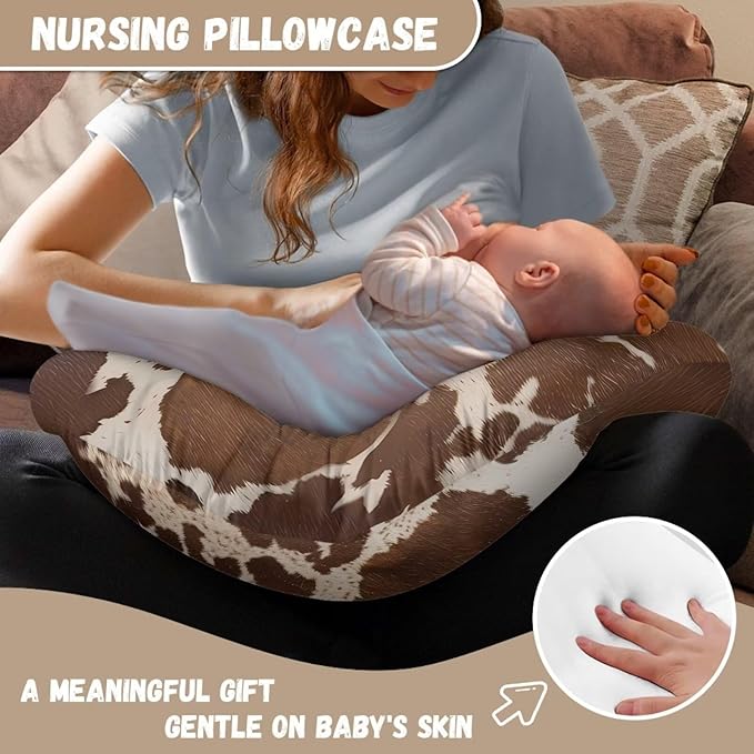 Brown Cow Nursing Pillow Support Cover Stain Resistant Portable Fabric Baby Nursing Pillow Cover for Baby Nursing Pillow Cover, Green Christmas Decor