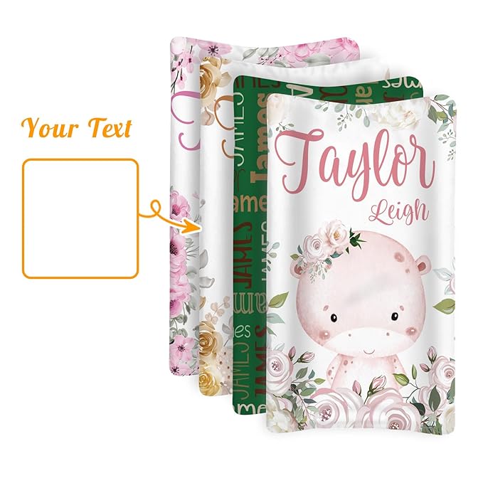 Custom Changing Pad Cover Set - Jersey Knit Comfy CozyUltra Soft Unisex Diaper Changing Table Covers with Personalized Name for Baby Boys Girls - Waterproof Ultra Soft 4 Pcs Set Style21