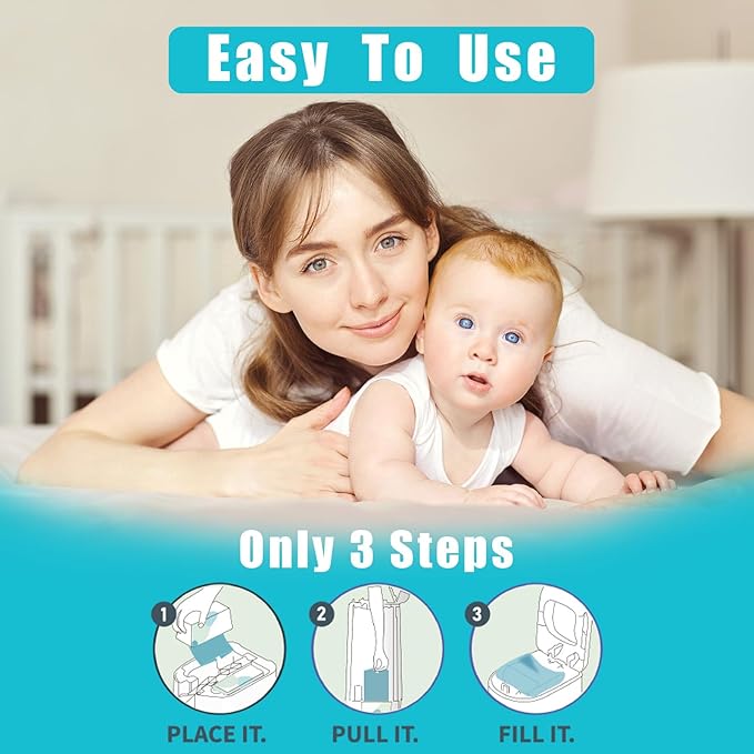 120 Bags Diaper Pail Refills Bags Compatible with Genie Easy Roll Signature and Platinum Diaper Pails | 7-Layer,Odor Barrier Technology| Holds Up to 5640 Newborn Diapers, 4Pack