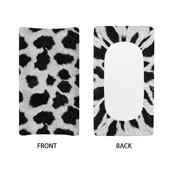 Cow Print Diaper Change Table Covers Removable Changing Pad Cover for Baby Easy to Install Cradle Mattress Sheets for All Season Gift for Holiday