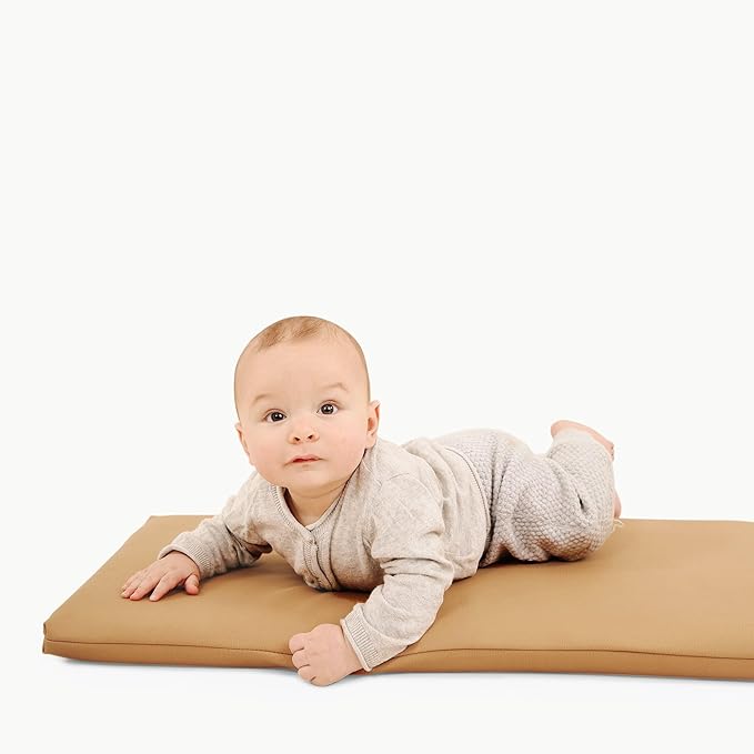 Gathre Baby Changing Pad, Made of Premium, Soft, Water-Resistant Vegan Leather, Portable Playmat for Babies, Use at Home Nursery or During Travel - Camel