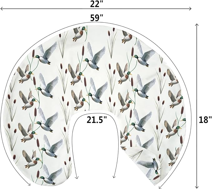 Hunting Mallards Ducks Baby Nursing Pillow Covers for Boy Girl Wild Duck Pond Lake Nursery Feeding Slipcover for Breastfeeding Pillows Flying Mallards Waterfowl Soft Stretchy Covers for Newborn Infant
