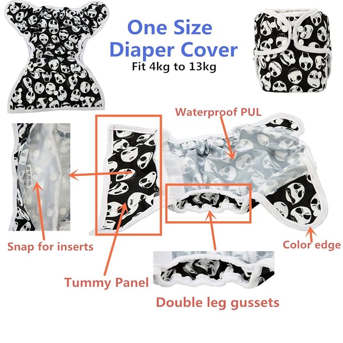 Baby Diaper Cover Nappy One Size 10lbs to 36lbs for Boys (Rocket)