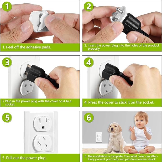 Outlet Covers (35 Pack) Child Proof Outlet Plug Covers Self-Closing Baby Proofing Outlet Protectors Upgraded Adhesive Design Safety Electrical Socket Caps