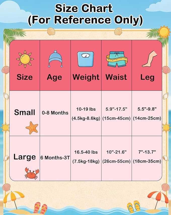 Babygoal Swim Diapers 3 Pack for 8 Months-3 Years Infant and Toddler Girl, Reusable Adjustable Washable for Baby Swimming Lessons 3ZSD42-B