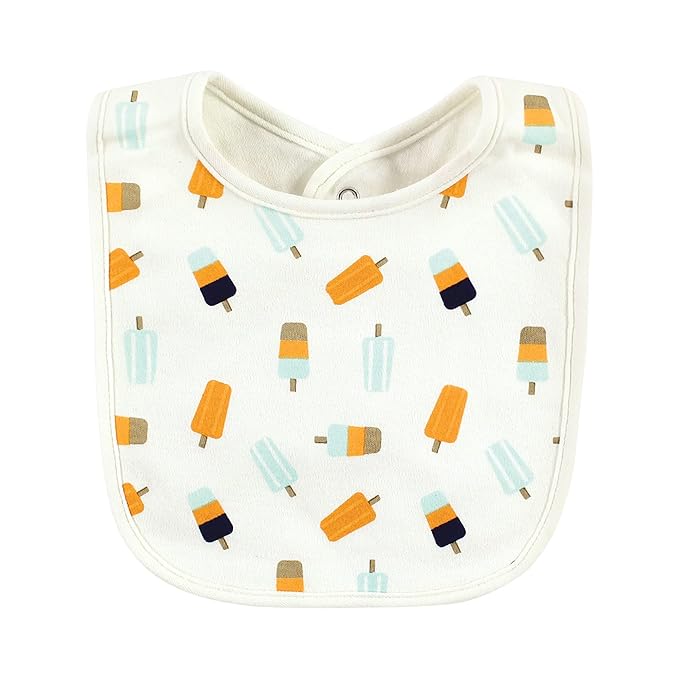 Hudson Baby Unisex Baby Cotton Bibs, Popsicle, One Size