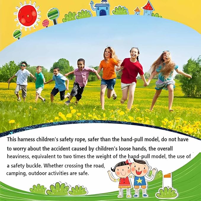 Walking Rope for Preschool,Toddler Walking Rope with Waist Belts,Children's Walking Ropes with 12 Colorful Handles,Outdoor Safety Daycare Rope for Preschool Nursery Includes a Storage Bag
