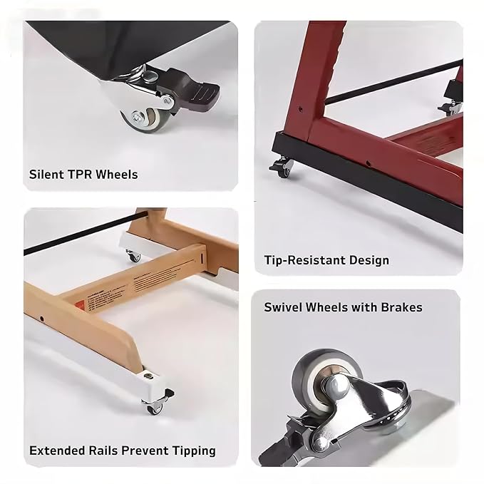 High Chair Wheels - Universal Swivel Casters for Stokke Tripp Trapp: Enhance Mobility & Convenience with 360° Silent Wheels, Safety Locks & No-Scratch Design, No-Drill Installation -White