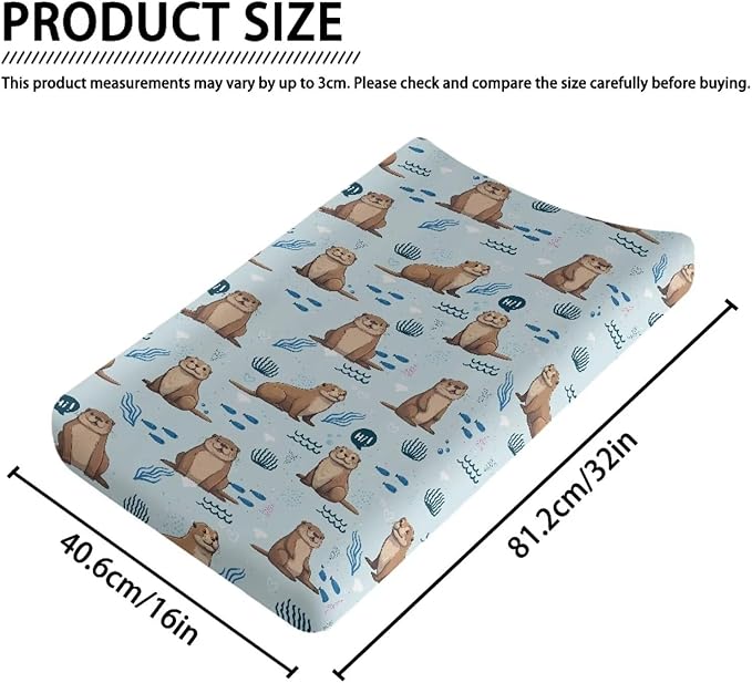 Sea Otter Changing Pad Cover Durable Breathable Nursery Pad Change Cover Waterproof Lightweight Soft Universal Tray Table Mat