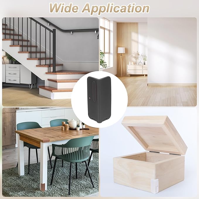 uxcell 6 Pcs 4 Inch Baseboard Corner Protector Guards, Furniture Corner Cover Proof Bumpers for Kitchen Bedroom Wall Countertop Table, Black