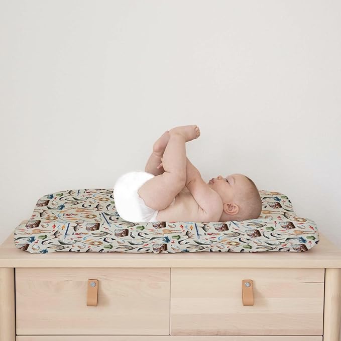 Vintage Hunting Fishing Baby Changing Pad Covers for Boy Girl 32''x16'' Fishing Hunting Deer Ducks Fitted Diaper Change Table Pad Mats Hunting Animal Soft Breathable Nursery Changing Table Sheets