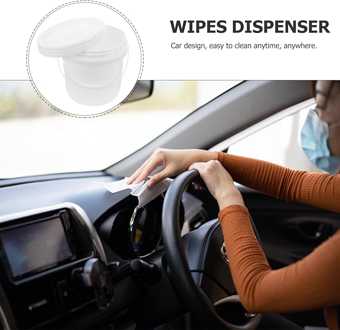 IMIKEYA Large Plastic Wipe Dispenser Bucket Portable Wet Tissue Holder for Car Home Office Convenient Wipes Storage for Easy Access and Organization