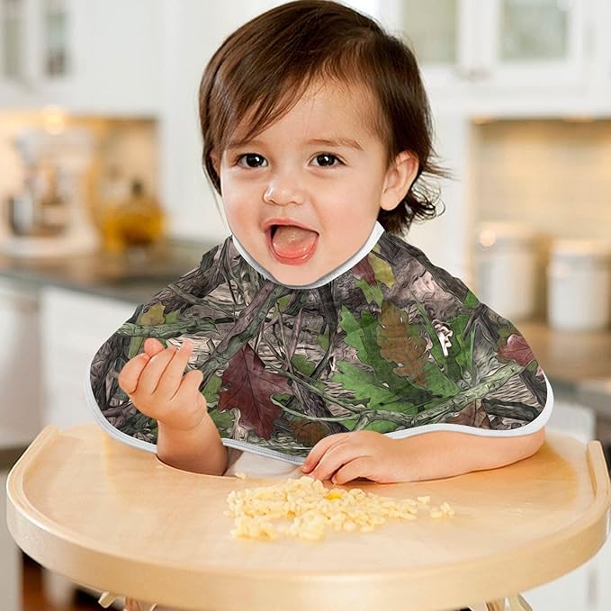 Forest Camo Muslin Burp Cloths for Baby Boys and Girls - 1-Pack Ultra Absorbent Muslin Washcloths, Newborn Towel, Milk Spit Up Rags, Burp Cloth Bib for Unisex, 22 x 11 Inch