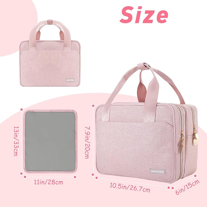 Wearable Breast Pump Bag with Cooler Compartment Compatible with Momcozy M5/S12 Pro, Elvie & Medela Pump in Style, Carrying Case with a Ice Pack & Waterproof Mat for Breast Pump and Accessories,Pink