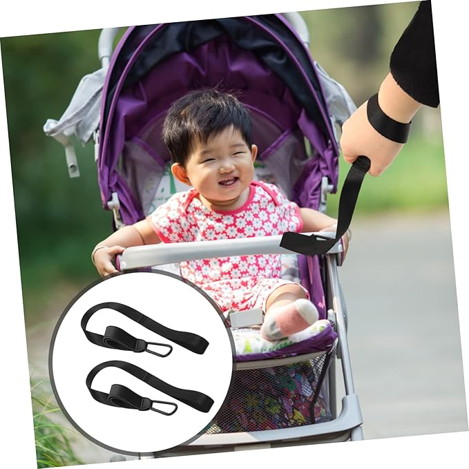 2 Pcs Stroller Safety Wrist Strap Stroller Straps Pram Short Leash Highchair Replacement Straps Pram Wrist Strap Baby Stroller Infant Carriers Wheelchair Trolley Newborn Polyester