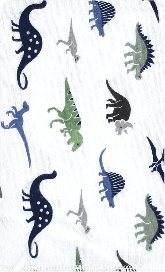 Luvable Friends Hudson Baby Flannel Burp Cloths 10pk, Blue Green Dinosaurs