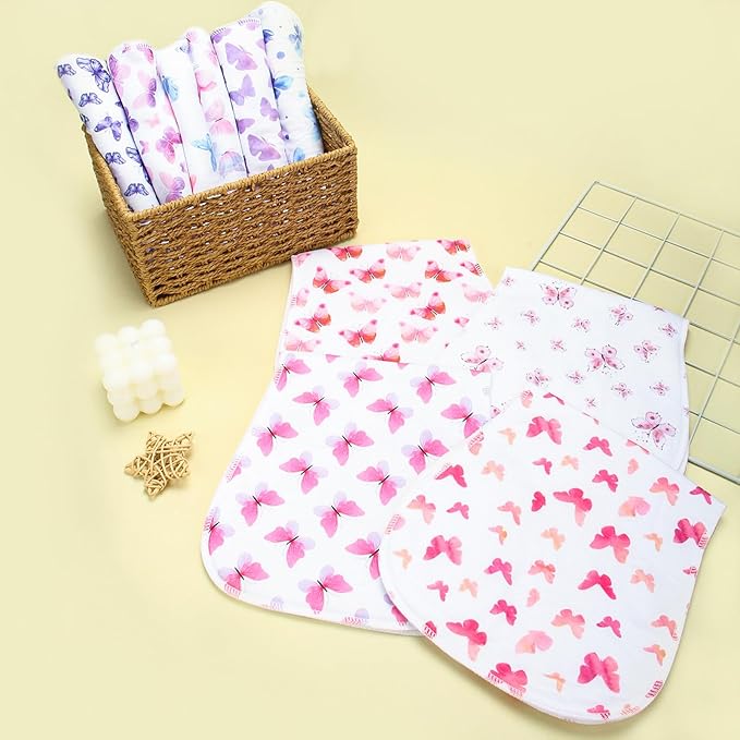 10-Pack Burp Cloths for Baby Boys and Girls - Organic Baby Burp Cloth,Baby Washcloths, Burp Rags, Large Neutral Burp Clothes for Newborn