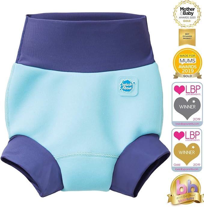 Splash About Happy Nappy Reusable Swim Diaper,Blue Cobalt, 0-3 Months
