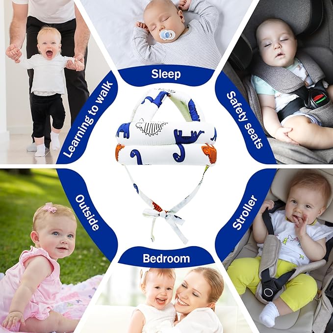 Baby Safety Helmet Baby Head Protector No Bumps for Running Walking Crawling, Safety Head Adjustable Protective Cap Headguard Hat