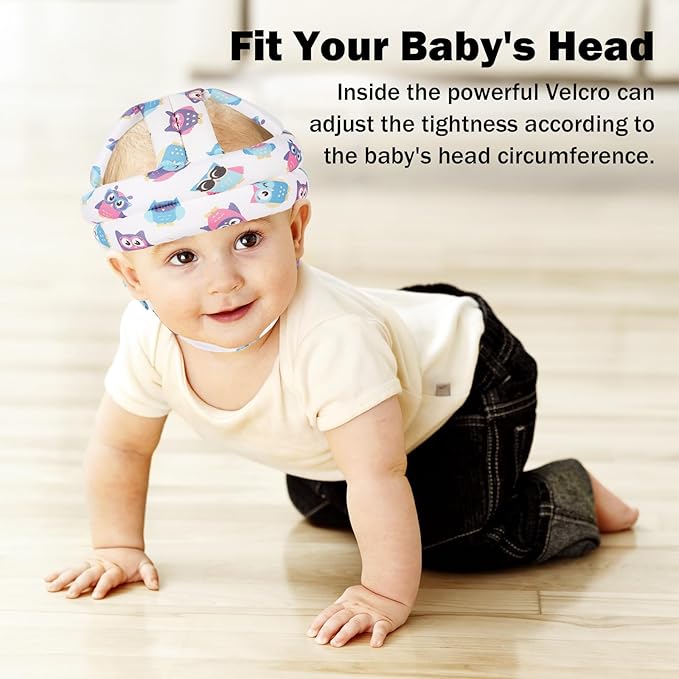 Baby Head Protector for Crawling Walking, Baby Helmet Adjustable No Bumps and Soft Cushion, Infant Safety Cap for Kid Learning to Walk