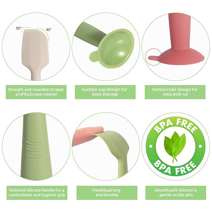 Baby Diaper Cream Spatula with Case,2 Large Diaper Spatula with 2 Travel Case 1 Gift Box,Soft Butt Paste Spatula Baby Butt Spatula,Diaper Cream Applicator Diaper Rash Spatula Brush