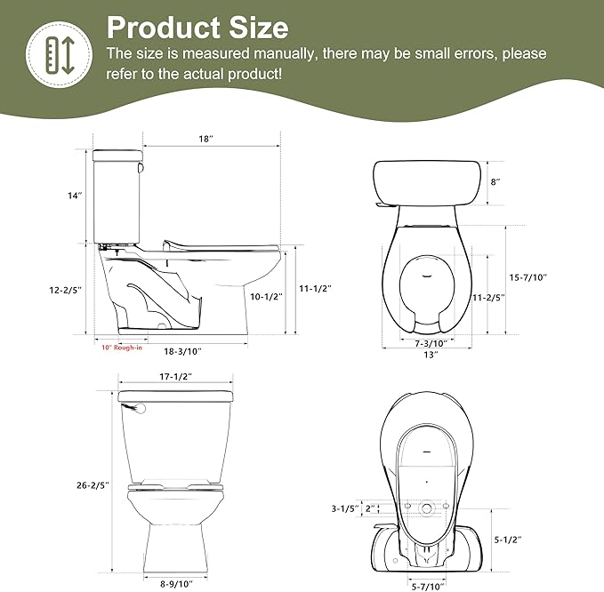 Simple Project Kids Toilet for Bathroom, Sturdy Ceramic Baby Potty Training Toilet, 10" Rough-In Children Toilets for Daycares, Playgrounds, Home Use, Overcoming Children's Fear- 10.5" Bowl Height