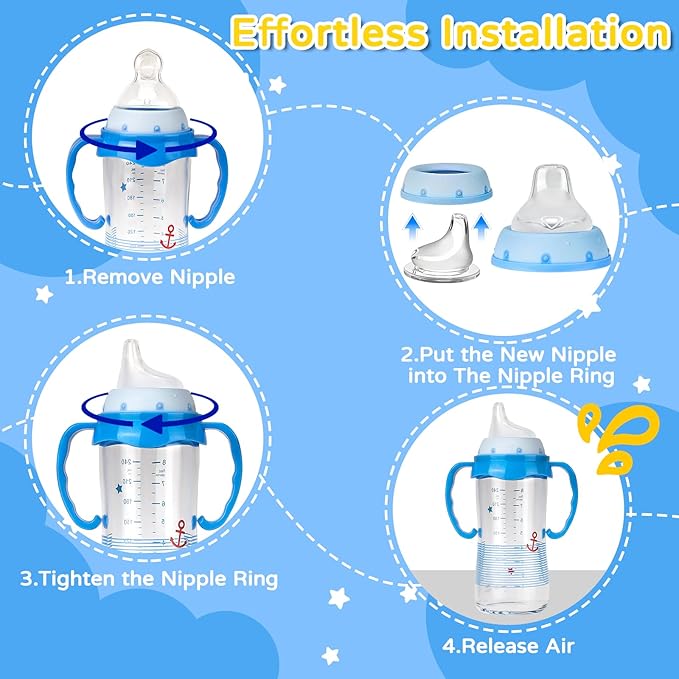 RBUGR 16 Pack Replacement Silicone Spout Compatible with NUK Active and Learner Cups, 100% Silicone Sippy Nipples for 6m+, Sippy Cup Nipple for NUK Learner Cup
