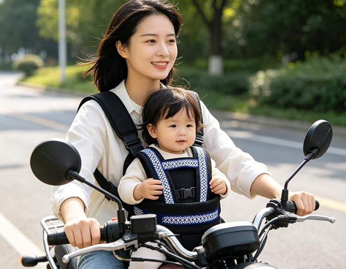 Clobeau Child Motorcycle Safety Harness Reflective Strip Antifall Child Safety Harness for Kid 2-12Year Bike Safety Belt