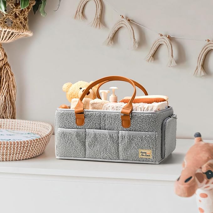 Baby Diaper Caddy Organizer with Handle, Diaper Bag Tote, Baby Organizers and Storage Diaper Organizer for Nursery Decor and Nursery Organization, Baby Basket, Diaper Bag organizer, Car Diaper Caddy