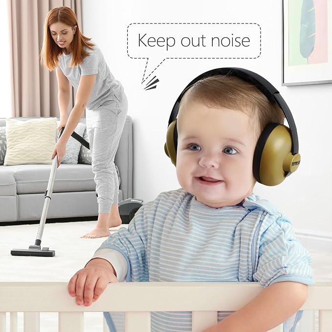 BBTKCARE Baby Headphones - Infant Ear Protection for Babies | Baby Earmuffs Noise Cancelling Headphones 3-36 Months - Army Green
