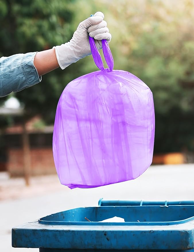 Large Adult Diaper Disposal Bags 23"x18" with Wall Mount Storage Box, 96 Pcs Disposable Diaper Sacks, Odor Lock to Reduce Embarrassment, Travel & Incontinence Disposal Bags for Home & Travel, Purple