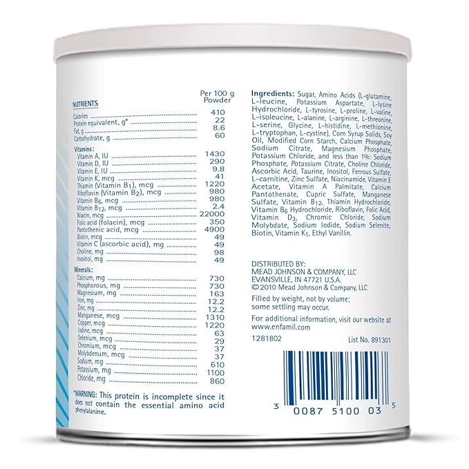 Mead Johnson Phenyl-Free 2 Medical Food Powder Child/Adult 1 lbs (454 g)