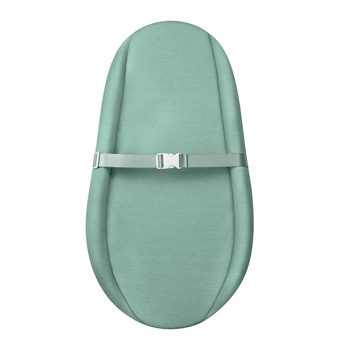 Contoured Changing Pad with Soft & Washable Cover, Waterproof Lining Foam Baby Changing Table Pads for Dresser Top, Secure with Security Strap and Two High Curved Sides, 32”×16”, Sage Green