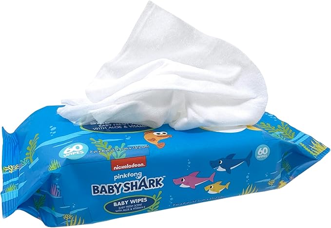 Baby Shark 60ct Baby Wipes with Aloe & Vitamin E - 24 pack